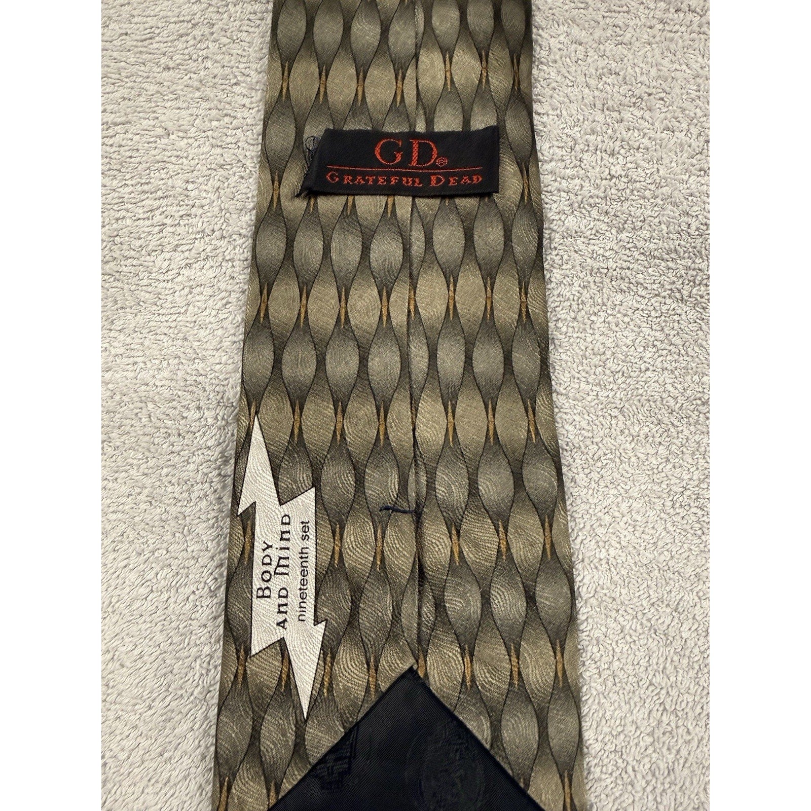 Vintage Grateful Dead Body And Mind Silk Tie Jerry Garcia Abstract 1990s