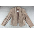 Valerie Stevens Womens Suede Leather Blazer Taupe Tan Jacket Vintage Small