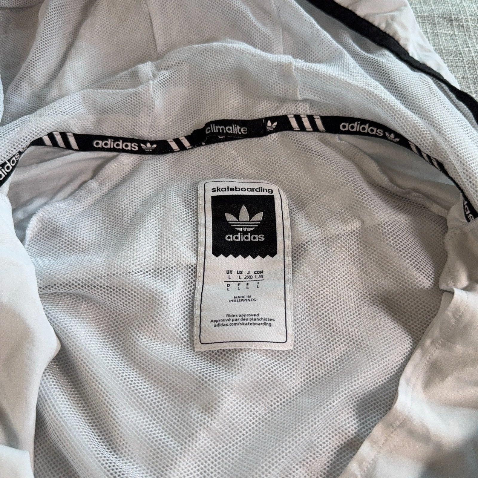 Adidas Skateboarding Climalite Windbreaker Jacket Mens L Homegrown ADV 05-17