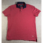 Rodd & Gunn Sports Fit Polo Shirt Mens Large Red Navy Micro Dot Golf Casual