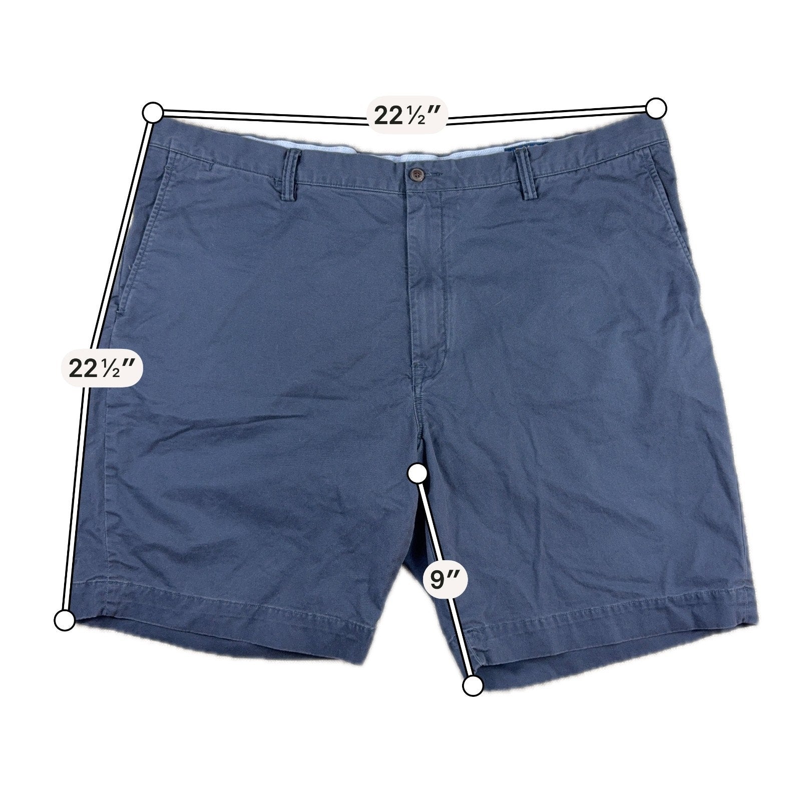 Polo Ralph Lauren Chino Shorts Mens 44B Navy Blue Stretch Classic Fit 9"