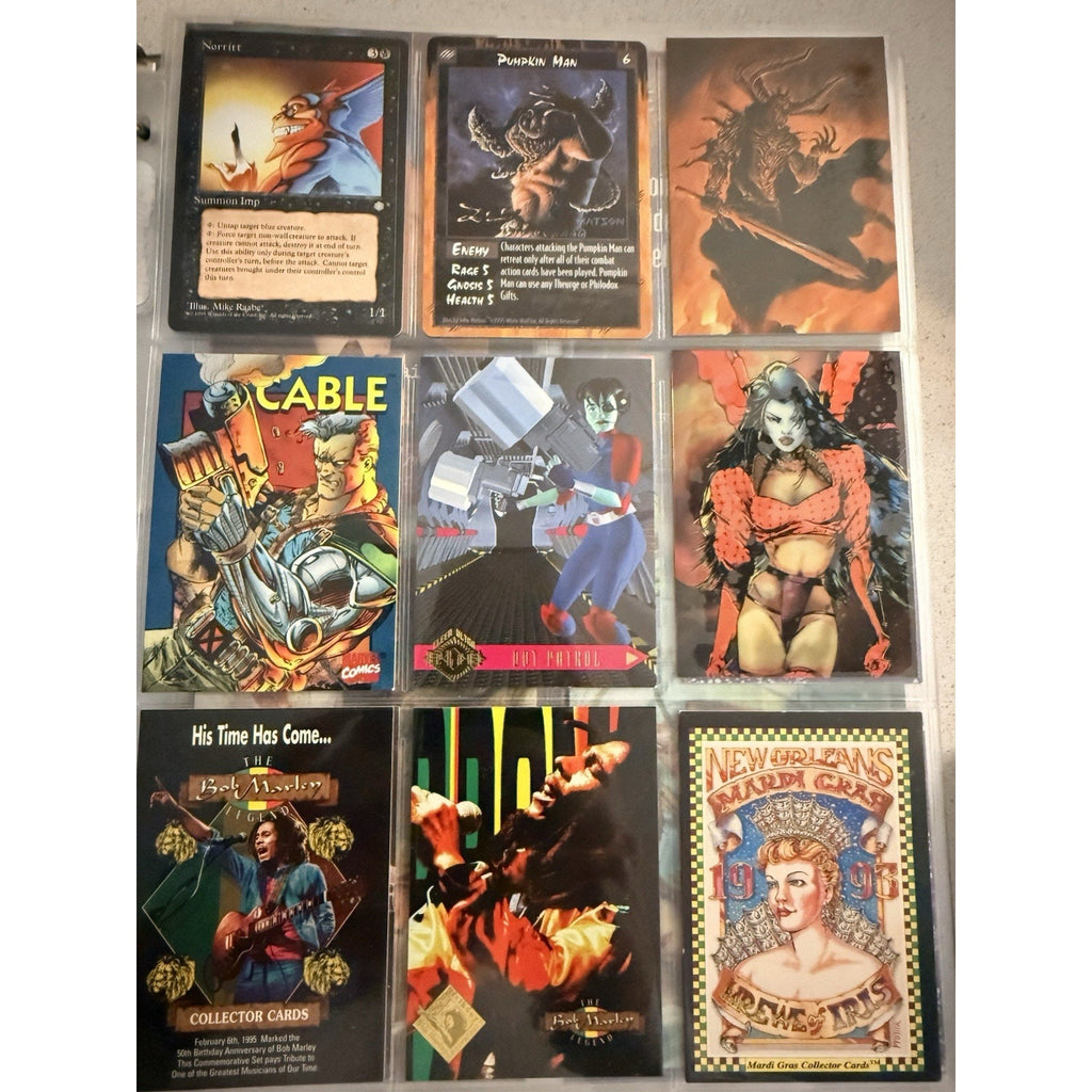 90s Trading Card Lot Marvel Wizard MG Shi Chromium Promos Comic Cards Collection