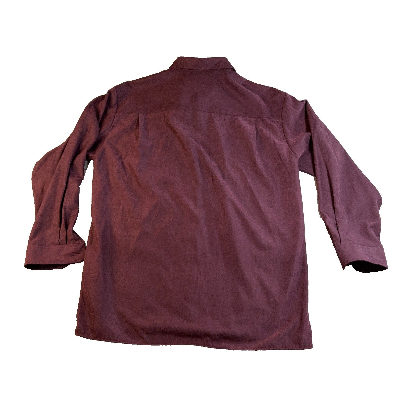 Brandini Le Collezioni Shirt Mens XLT Burgundy Faux Suede Microfiber Tall Retro