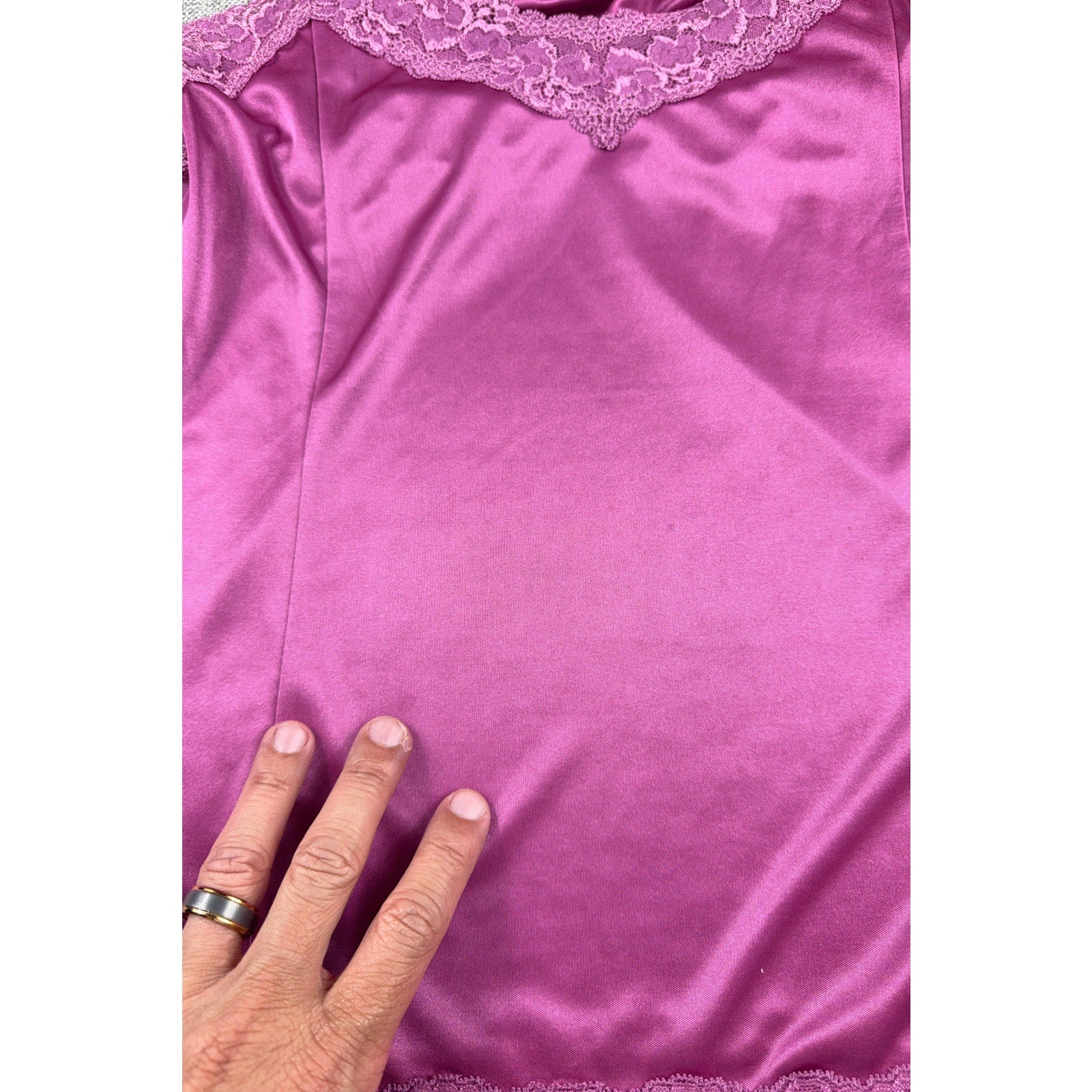 Y2K Worthington Satin Lace Camisole Set XL Purple Berry Cami Tops