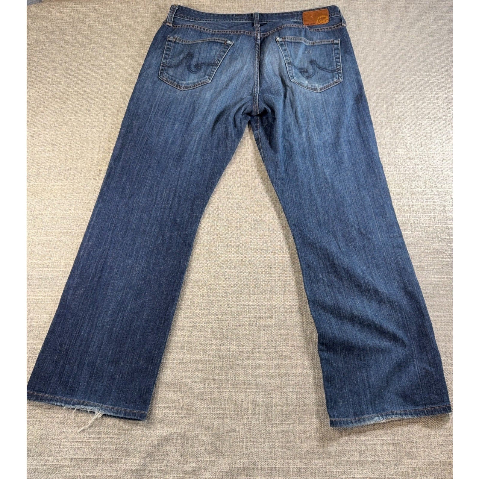 AG Adriano Goldschmied Protege Jeans Men 38x34 Straight Leg USA Distressed