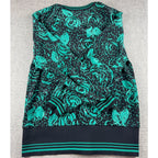 Vintage Jackie Taub Connections Floral Jacket Womens Black Teal Roses Union Made