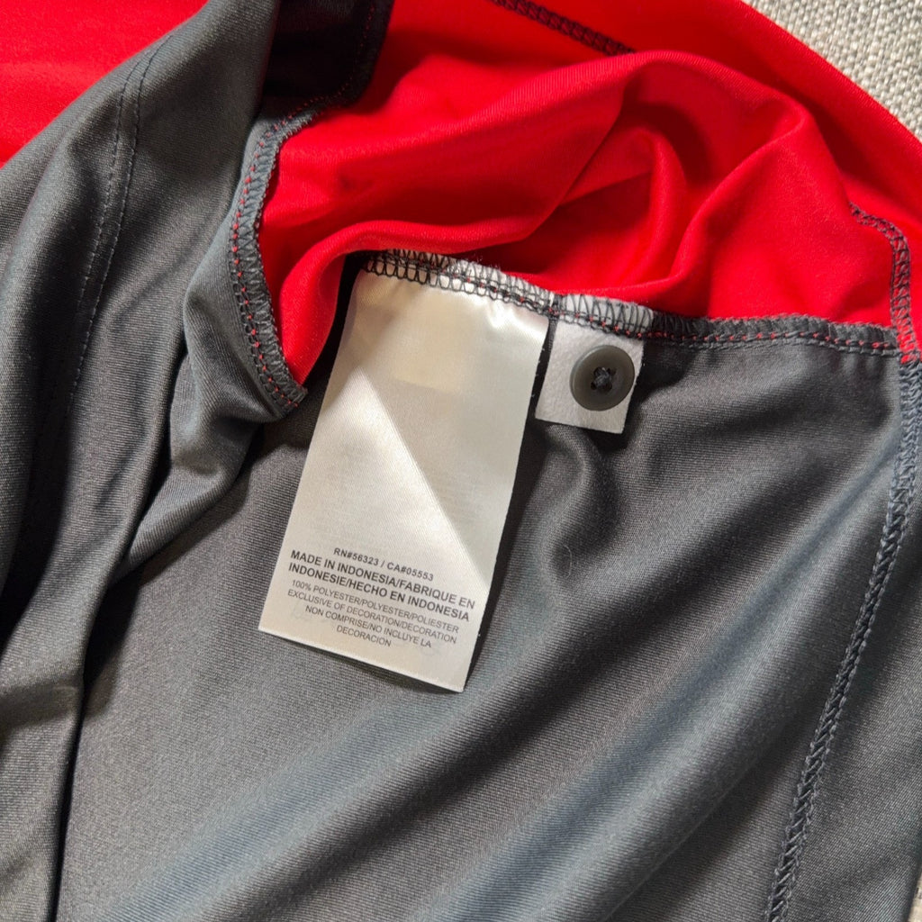 Nike Ole Miss Rebels Polo Shirt Mens 2XL Gray Red Dri-FIT NCAA Golf Performance