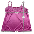 Y2K Worthington Satin Lace Camisole Set XL Purple Berry Cami Tops