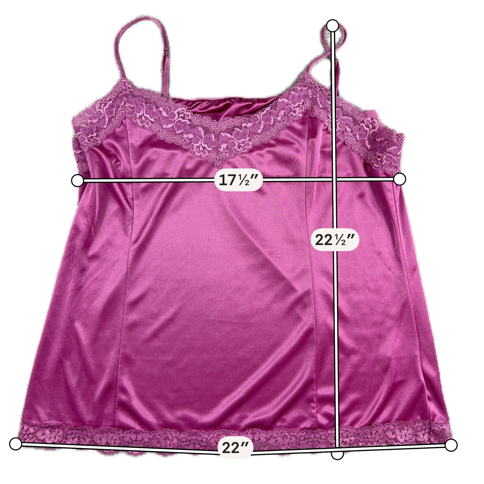 Y2K Worthington Satin Lace Camisole Set XL Purple Berry Cami Tops
