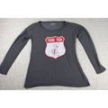 Texas Tech Womens L Red Raiders Long Sleeve Tee Blue 84 Retro Graphic Gray