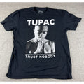 Tupac 2Pac Trust Nobody T Shirt Mens L Black Rap Hip Hop Graphic Tee