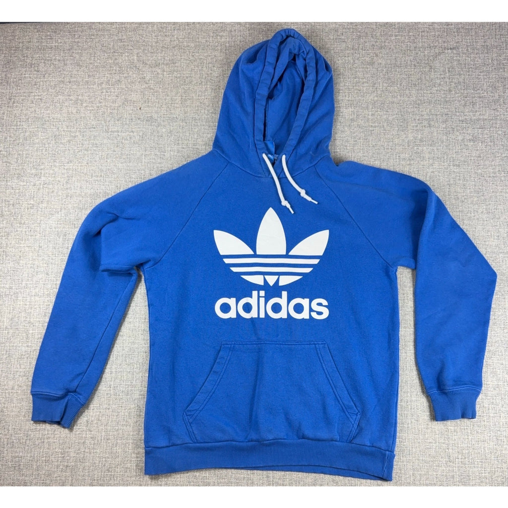 Adidas Originals Trefoil Hoodie Mens M Blue White Pullover Sweatshirt 2017
