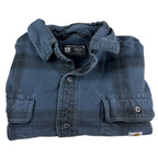 Carhartt Loose Fit Plaid Button Down Shirt Men L Blue Black Workwear TW4451-M