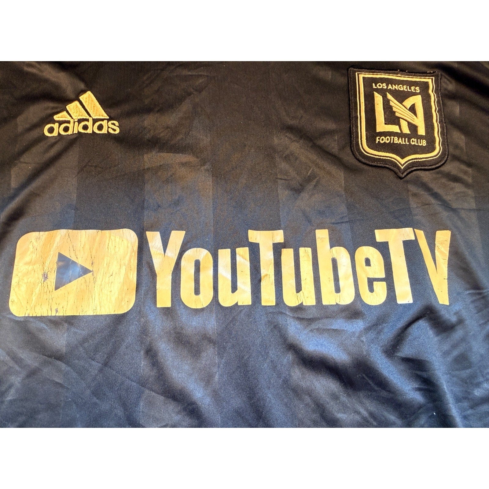 Adidas LAFC Carlos Vela #10 Jersey XL Black Gold MLS 25th Anniversary YouTube TV