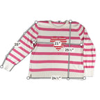 Time and Tru Pink Striped Heart Sweater XXXL 22 Coquette Valentine Knit