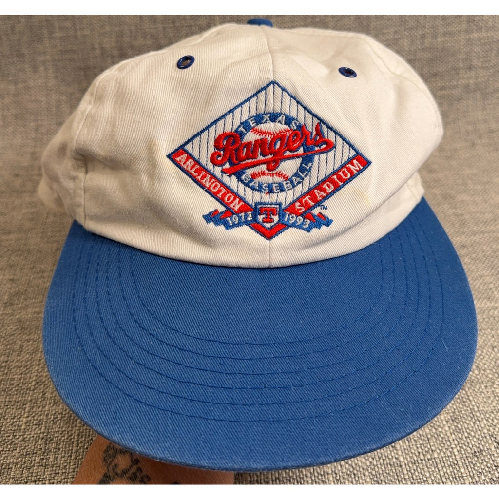 Vintage 1993 Texas Rangers Arlington Stadium Final Season FINA Snapback Hat