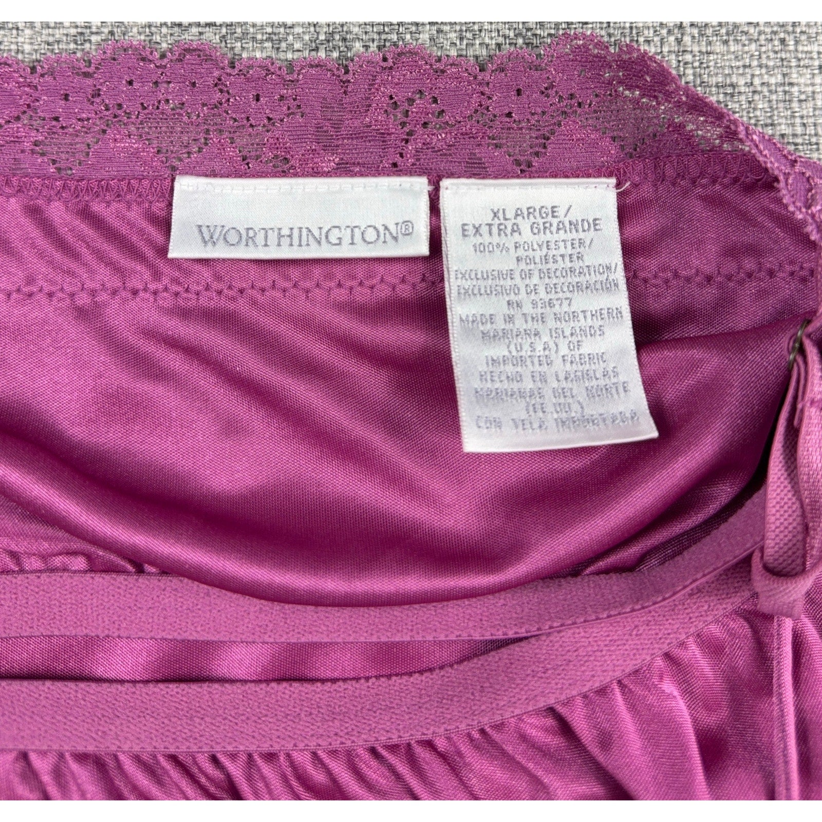 Y2K Worthington Satin Lace Camisole Set XL Purple Berry Cami Tops