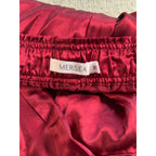 MERSEA Satin Lounge Pants XS Burgundy Pink Stripe Wide Leg Pajama Pants