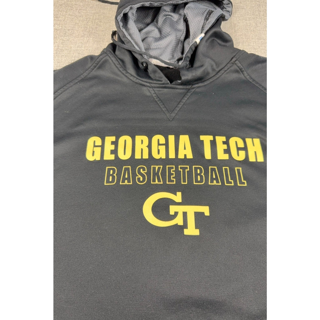 Georgia Tech Basketball Russell Athletic Hoodie Mens XL Black Gold GT Pullover