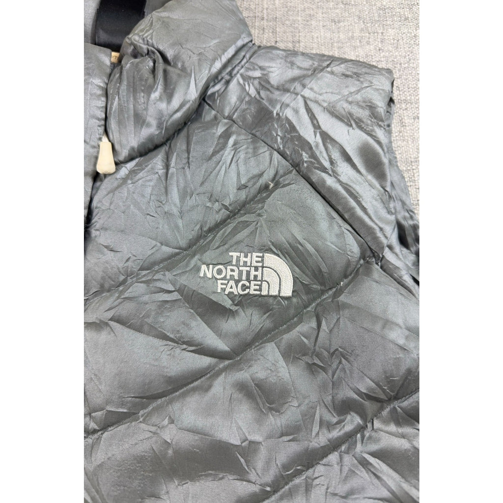 The North Face Aconcagua 550 Down Vest Womens L Gray Puffer Quilted Goose Down