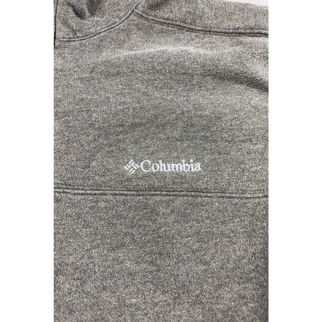 Columbia Mens XL Quarter Zip Pullover Gray Fleece Lined Outdoor Hiking Sweater