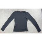 Vintage Y2K Forever 21 Black Thermal Shirt Womens M Waffle Knit Fitted Top