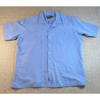 Vintage Polo Ralph Lauren Caldwell Shirt Mens XL Blue Silk Cotton Camp Collar
