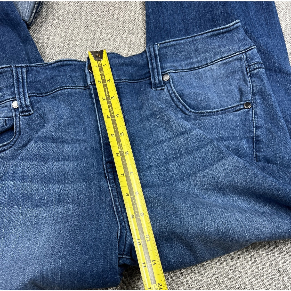 Liverpool Charlie Crop Jeans Women 16W Blue Cuffed Stretch Mid Rise Plus