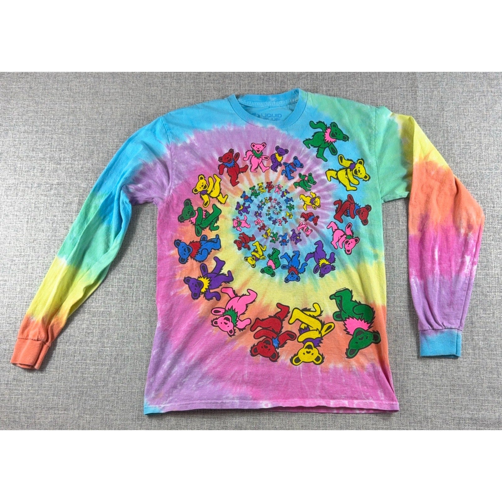 Liquid Blue Grateful Dead Spiral Bears long sleeve tie-dye shirt in men’s size M