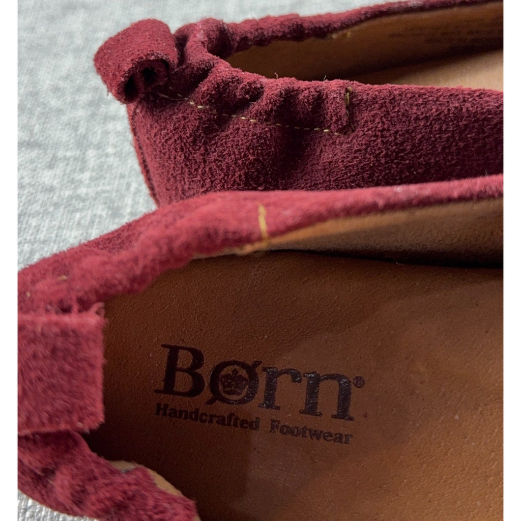Dark Academia Burgundy Suede Smoking Loafers Born Size 9
