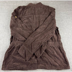 IZOD Womens XL Brown Cotton Military Utility Safari Jacket Gold Buttons