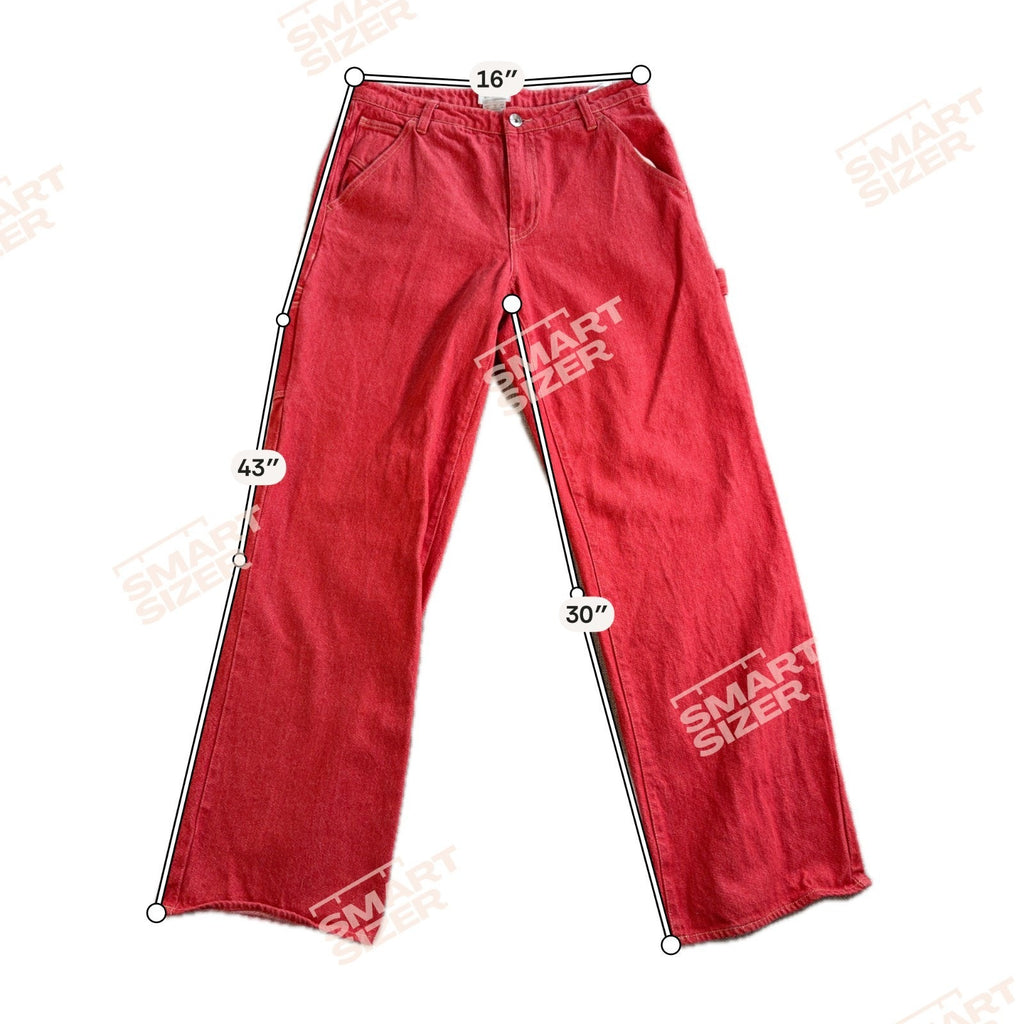Brixton Jeans Womens 28 Red Carpenter Utility Wide Leg Skater Workwear Pants