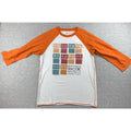 Fossil Stomp Box Music Festival Raglan Shirt Medium Orange 3/4 Sleeve Y2K