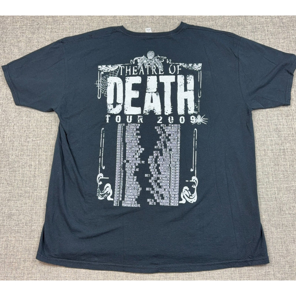 Alice Cooper Theatre of Death 2009 Tour Shirt Men's XL Black Double Sided