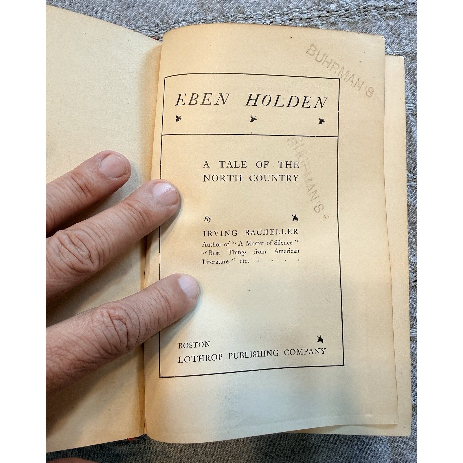 Lot of 2 Antique/Vintage Books Eben Holden 1900 Reynard the Fox 1929 Illustrated