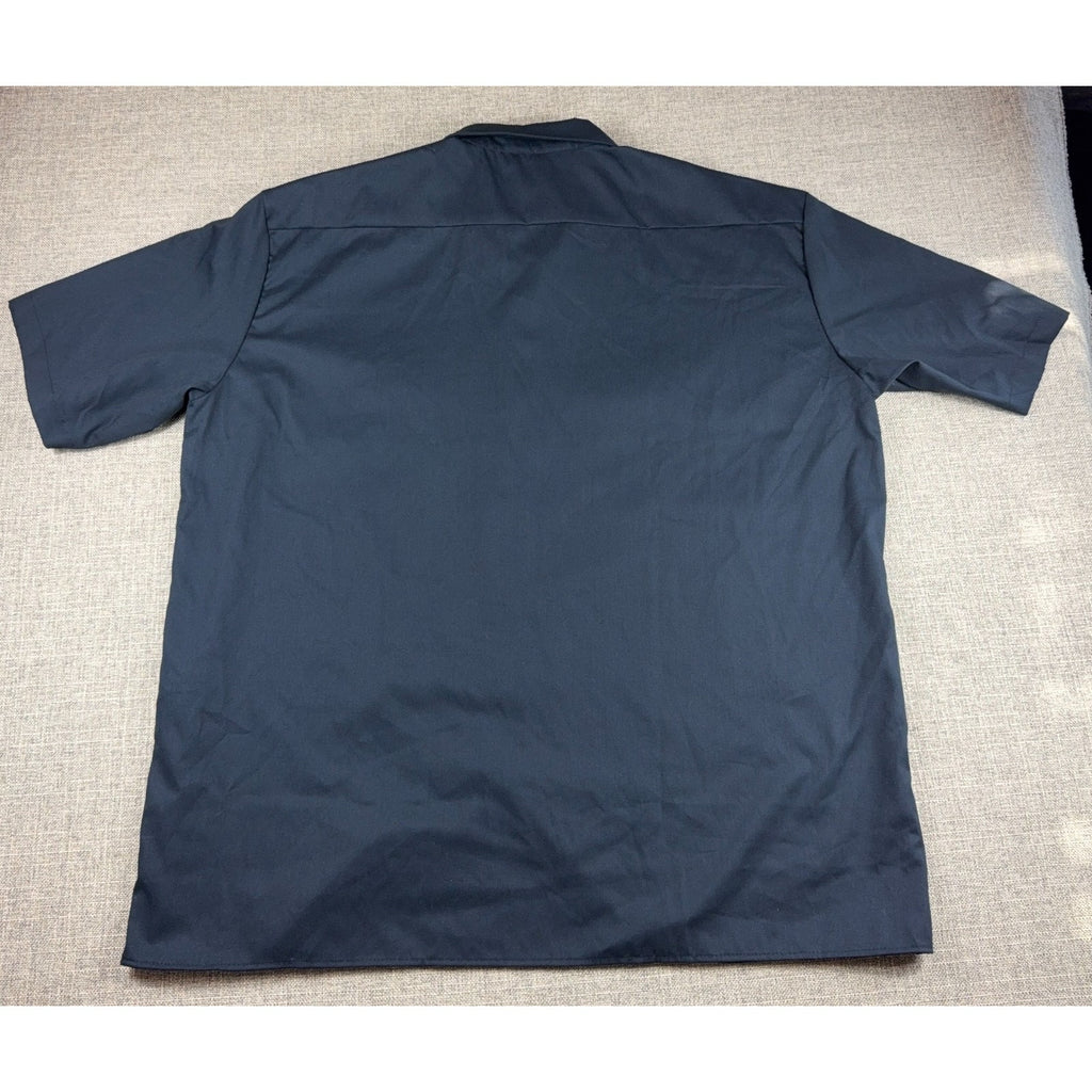 Dickies Temp Control Work Shirt Men 2XL Navy Short Sleeve Button Up 2X