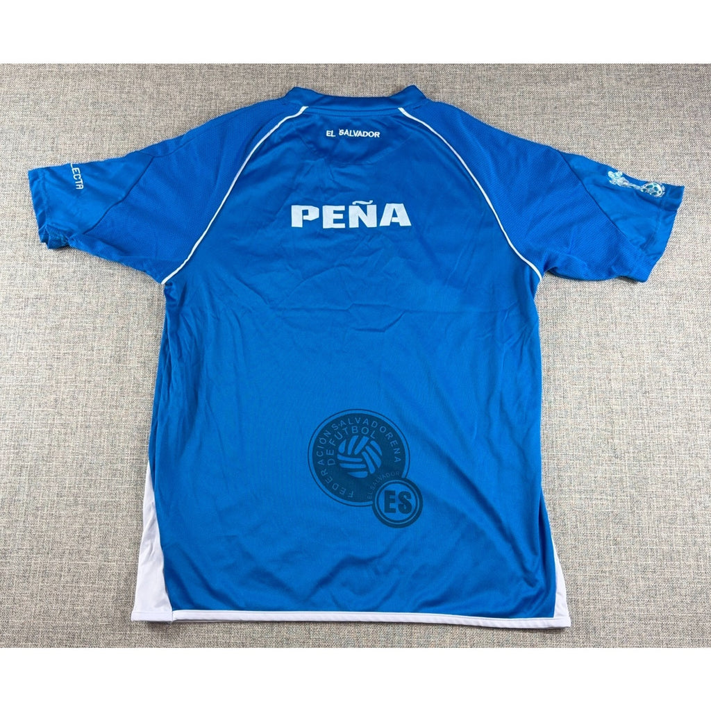 El Salvador La Selecta Soccer Jersey Peña Size M Blue FES Futbol Supporter Shirt