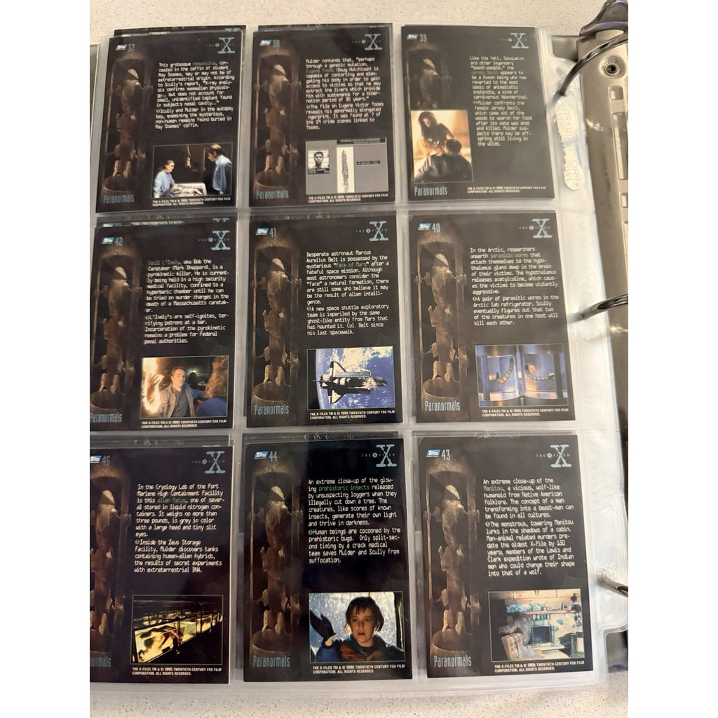 NEAR COMPLETE 1995 TOPPS THE X-FILES CARD SET + INSERTS • LOT • MULDER SCULLY