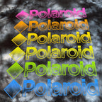 Polaroid Shirt Women XXL Black Tie Dye Cropped Long Sleeve Rainbow Graphic