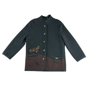 Giesswein Austria Boiled Wool Jacket Women 40 Pheasant Hunting Trachten Vintage