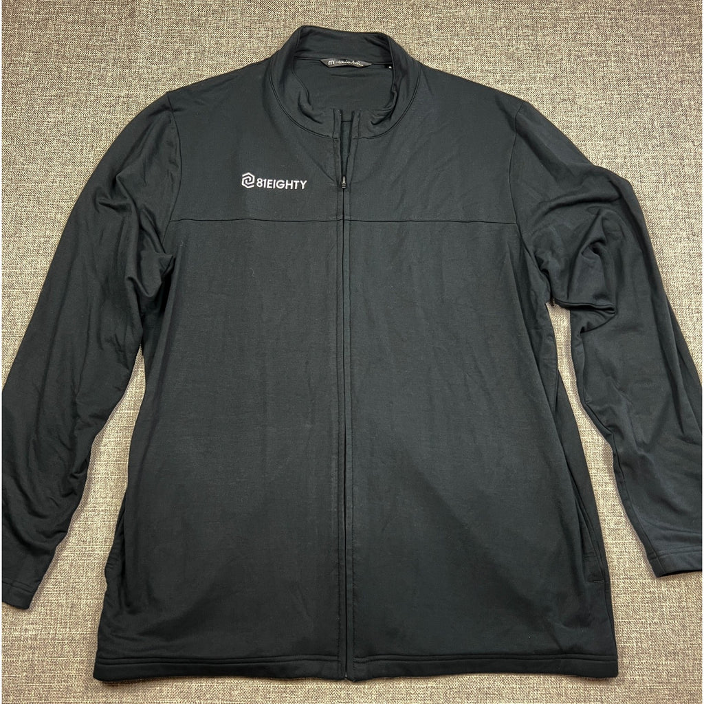 TravisMathew Newport Full Zip Fleece Jacket Men's XL Black 81Eighty Golf