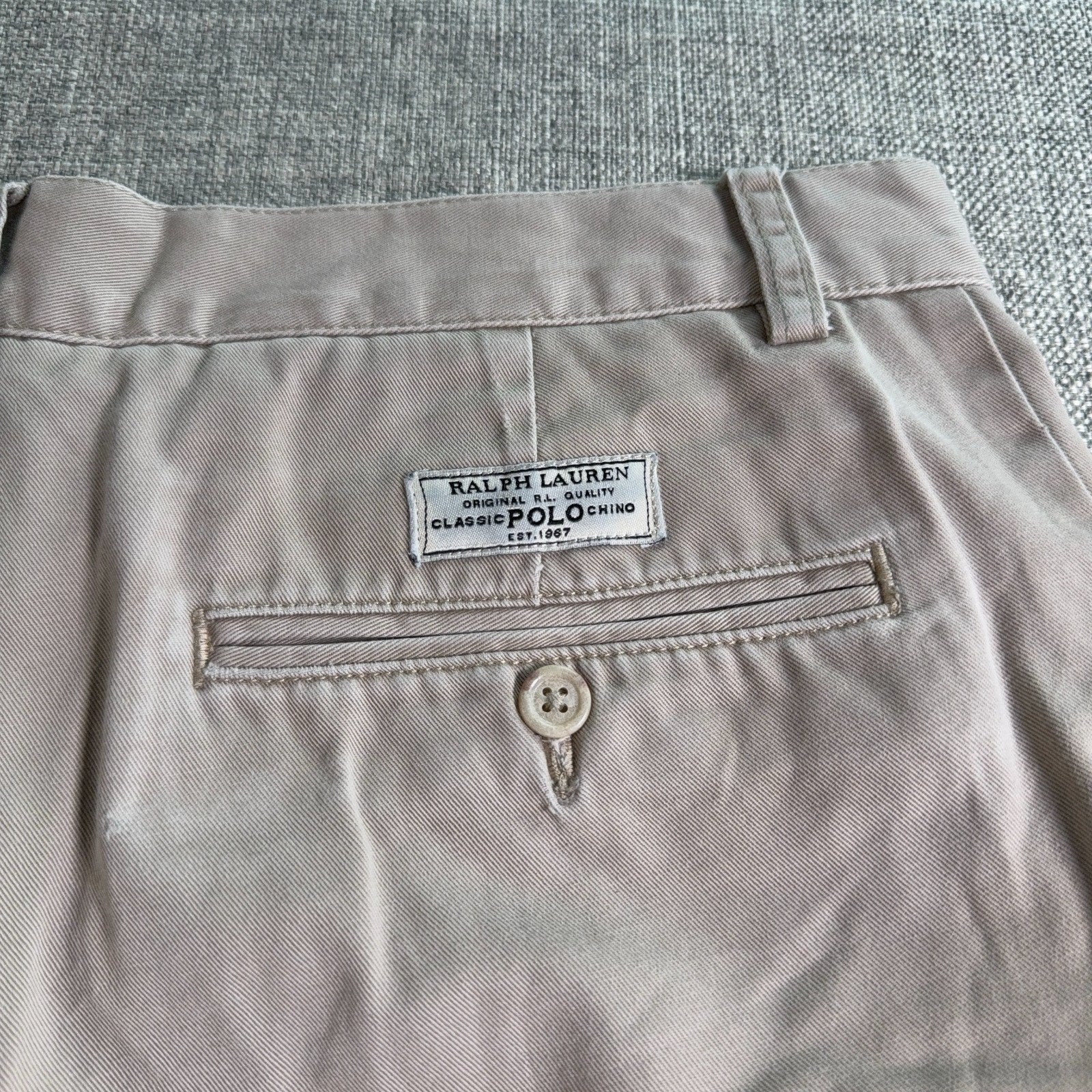 Polo Ralph Lauren Prospect Shorts Mens 32 Khaki Classic Chino Cotton 9 Inseam