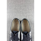 Vintage E-Z Step Golf Shoes 8.5 N Black White Leather Wingtip Made USA Brogue