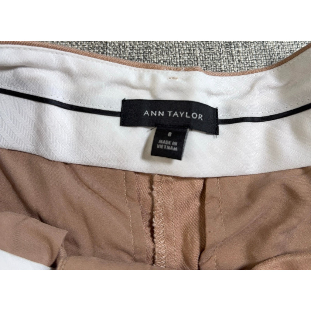 Ann Taylor Pants Womens 8 Blush Pink Pleated Wide Leg High Rise Trousers