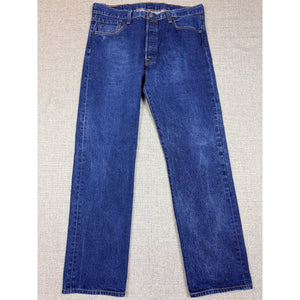 Levi's 501 Jeans Men's 38x34 Fits 37x30 Button Fly Straight Dark Wash