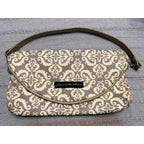 Petunia Pickle Bottom Gray Cream Damask Diaper Bag Clutch Baby Travel Bag