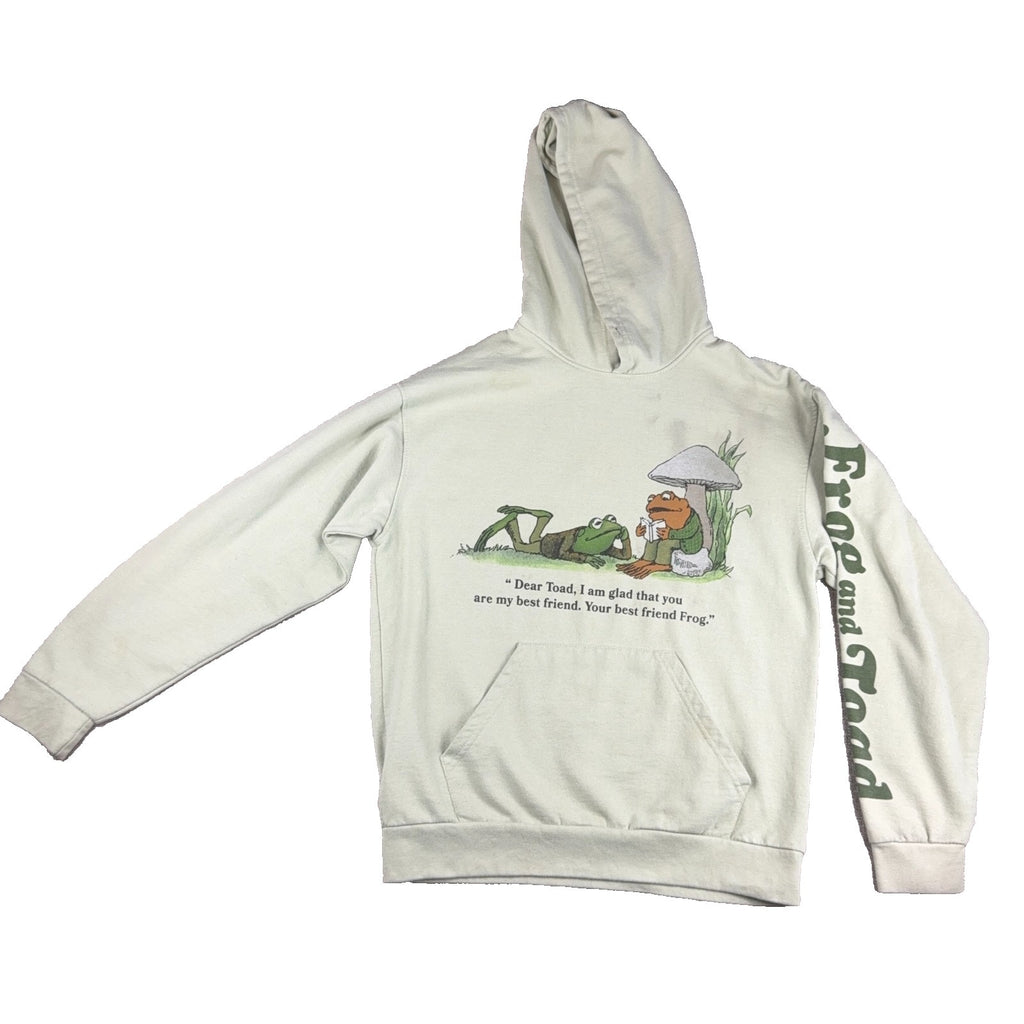 Frog and Toad Hoodie Mens Medium Sage Green Best Friends Graphic Pullover
