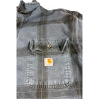 Carhartt Loose Fit Plaid Button Down Shirt Men L Blue Black Workwear TW4451-M