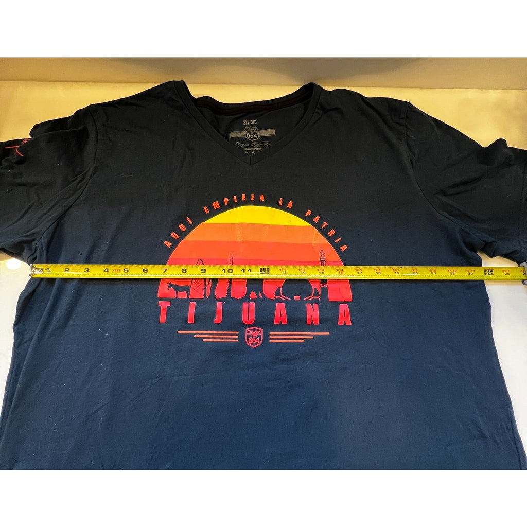 Tijuana Mexico 664 Graphic Tee Women's 3XL Black V Neck Baja California Shirt