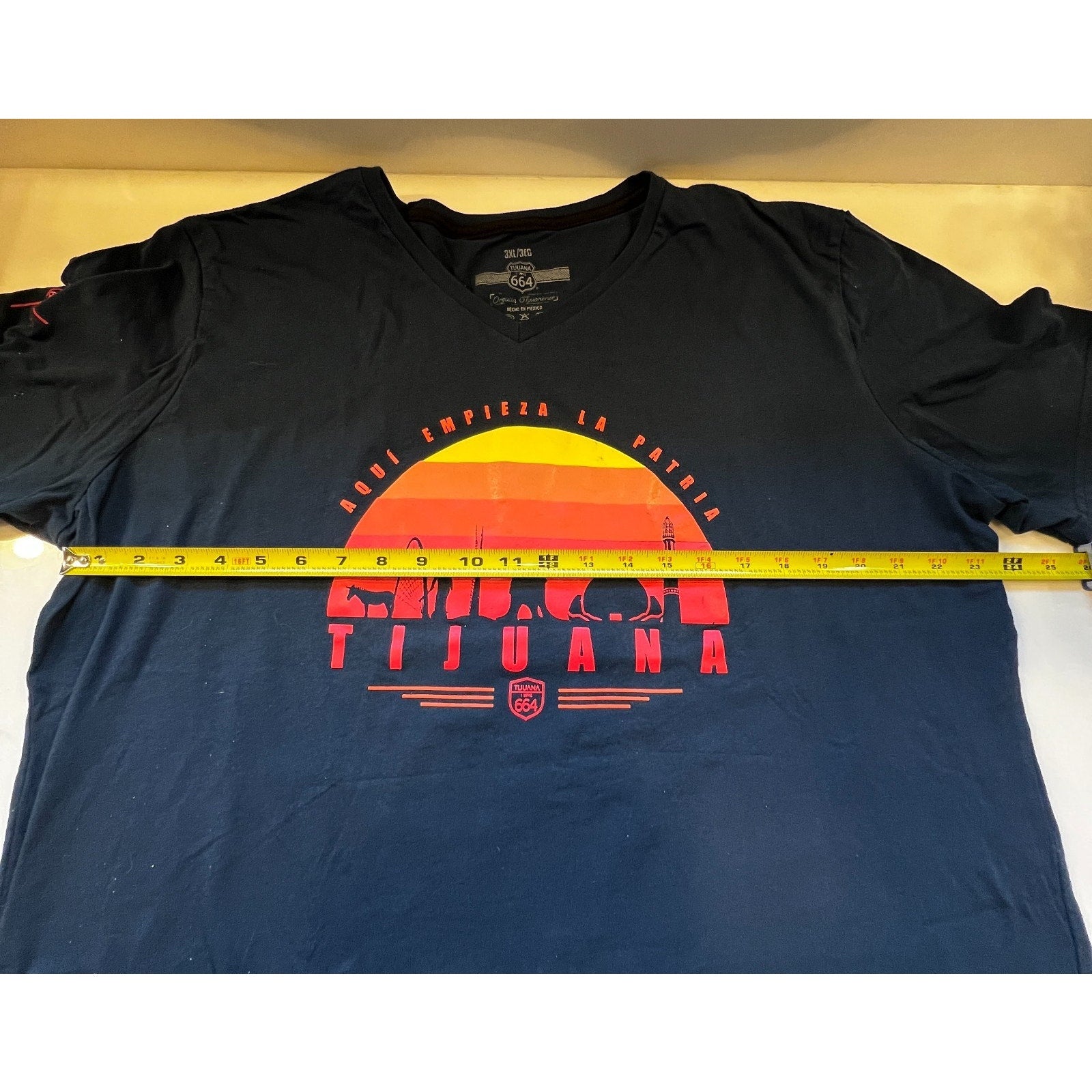 Tijuana Mexico 664 Graphic Tee Women's 3XL Black V Neck Baja California Shirt